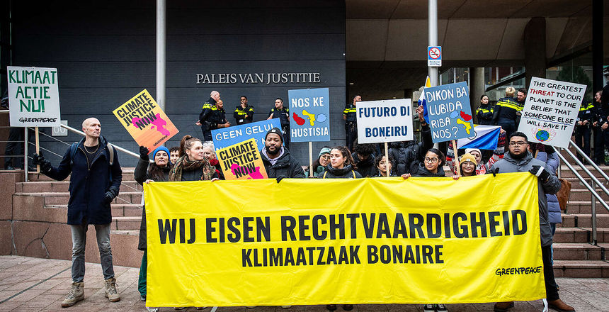Inwoners Bonaire voor klimaatrechtvaardigheid